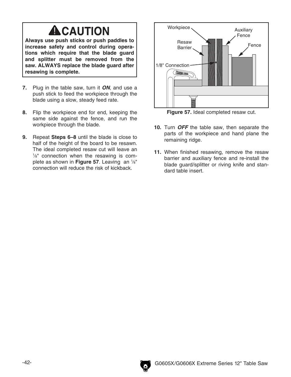 Grizzly G0605X/G0606X User Manual | Page 44 / 76