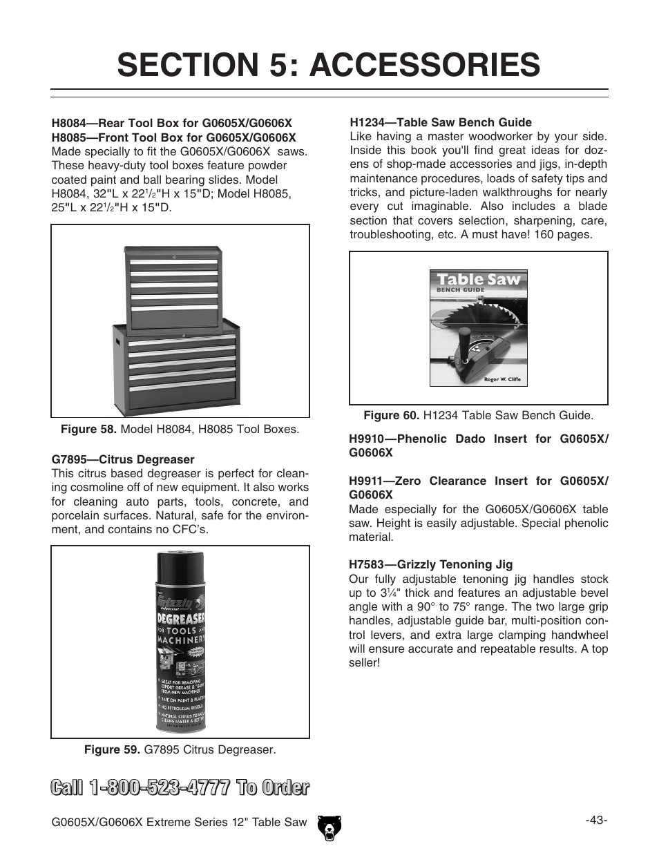 Grizzly G0605X/G0606X User Manual | Page 45 / 76