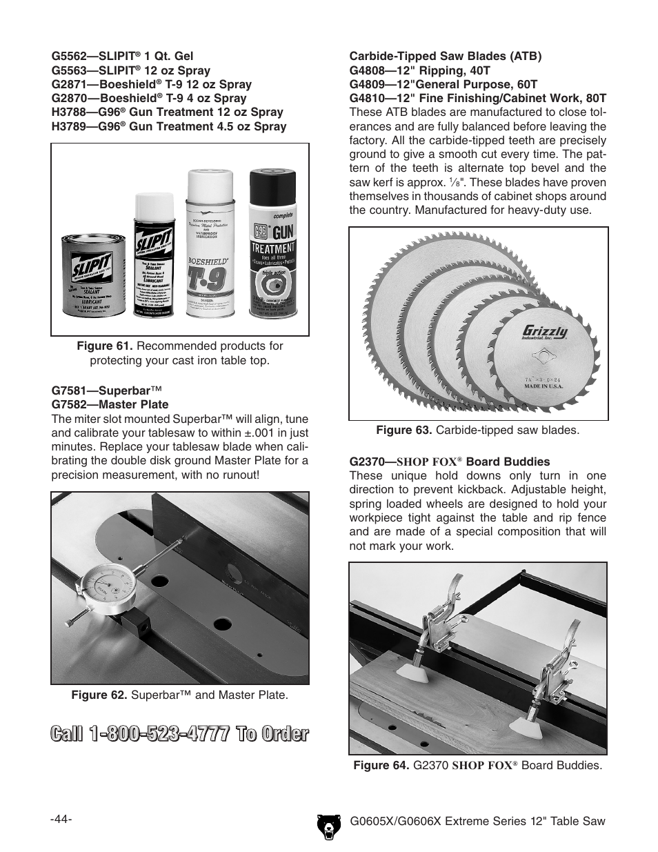 Grizzly G0605X/G0606X User Manual | Page 46 / 76
