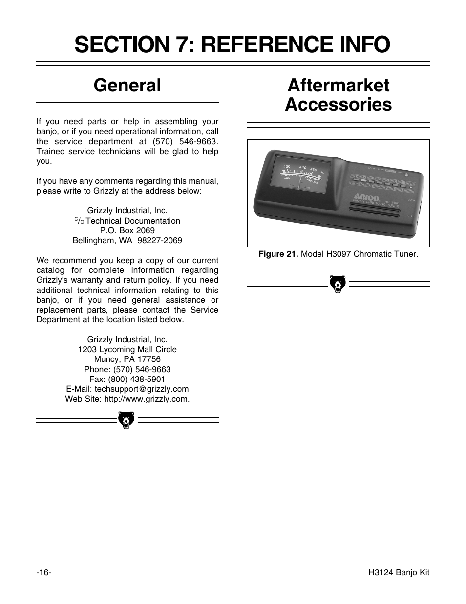 Aftermarket accessories general | Grizzly H3124 User Manual | Page 18 / 24