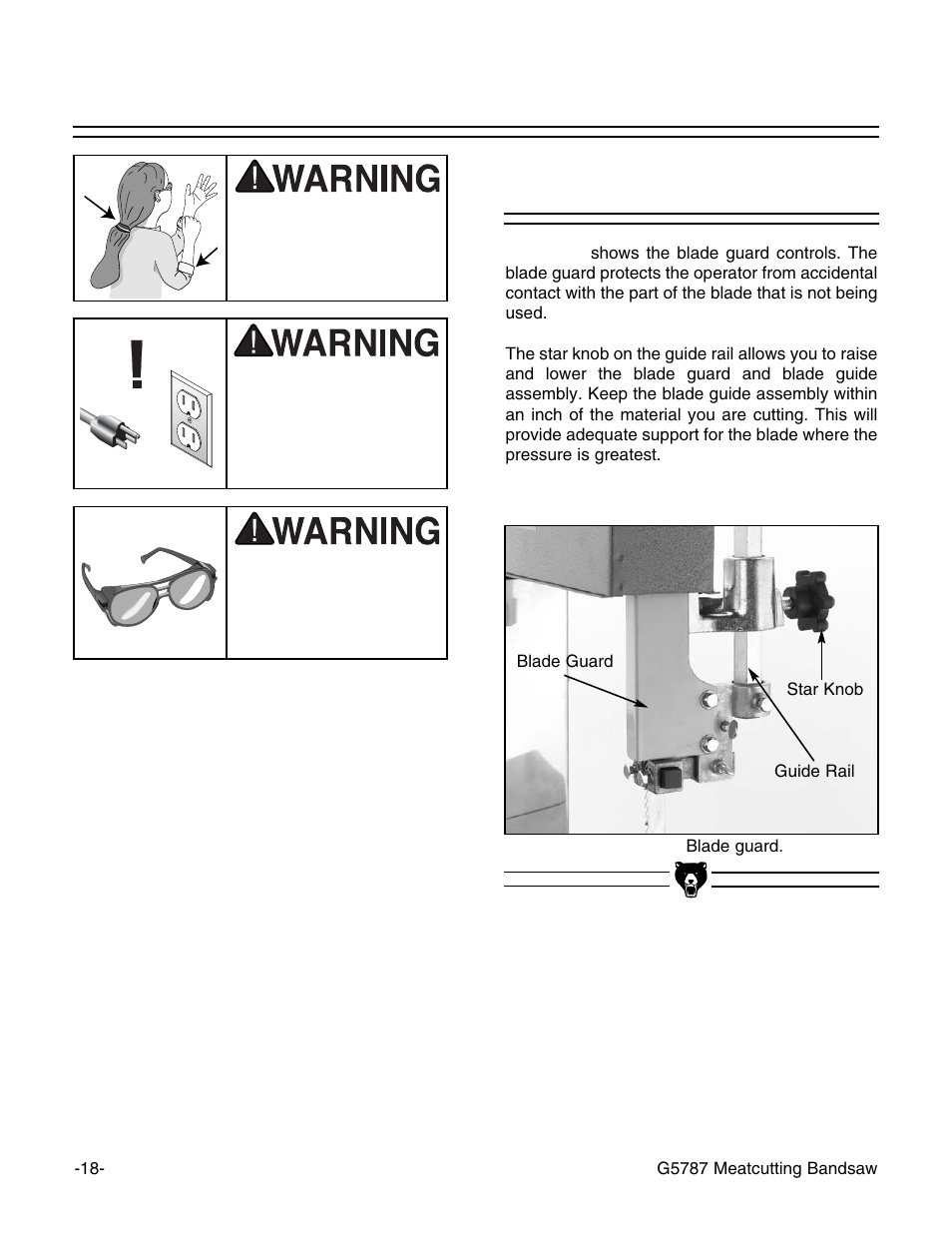 Blade guard | Grizzly G5787 User Manual | Page 19 / 37