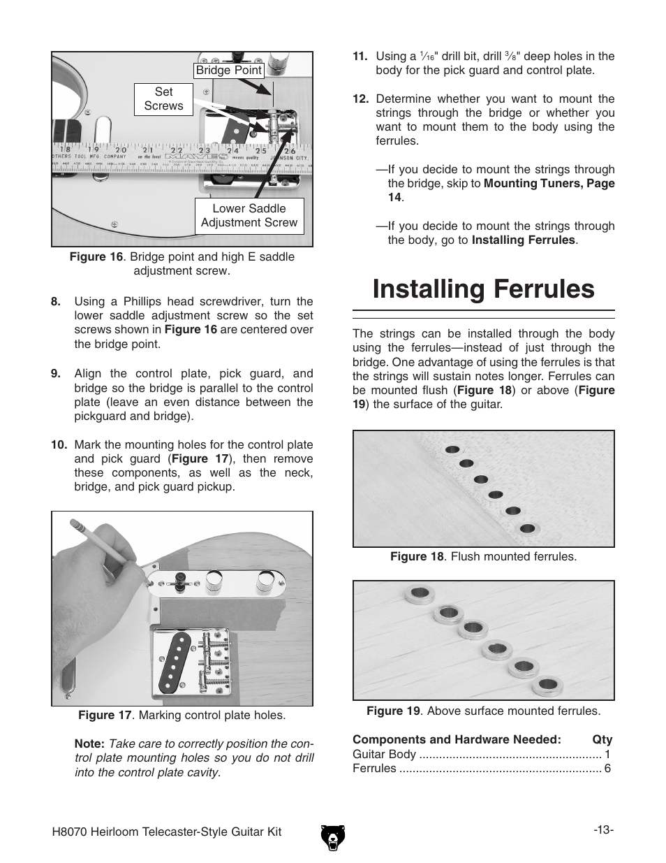 Installing ferrules | Grizzly H8070 User Manual | Page 15 / 36