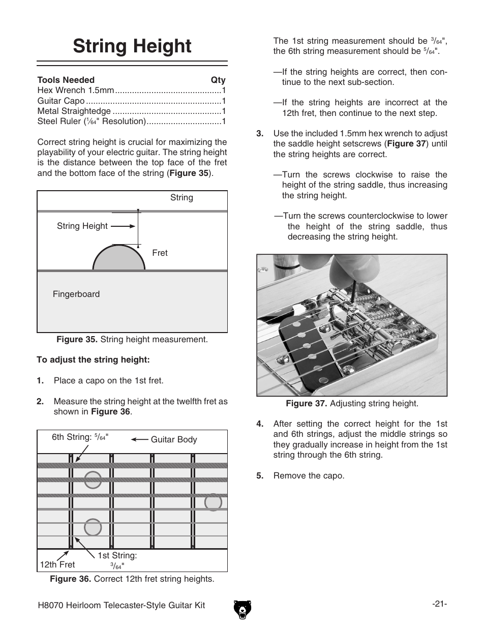 String height | Grizzly H8070 User Manual | Page 23 / 36