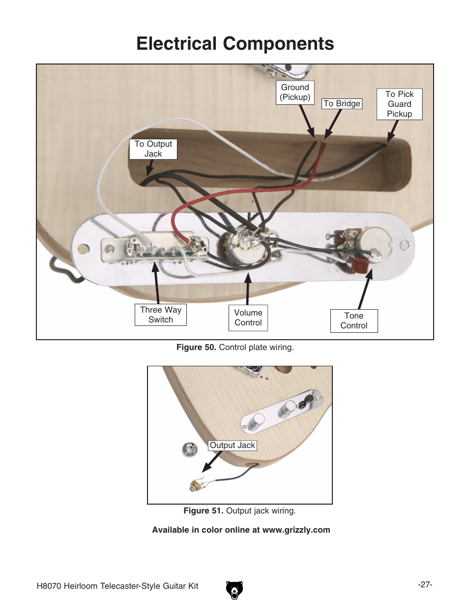 Electrical components | Grizzly H8070 User Manual | Page 29 / 36