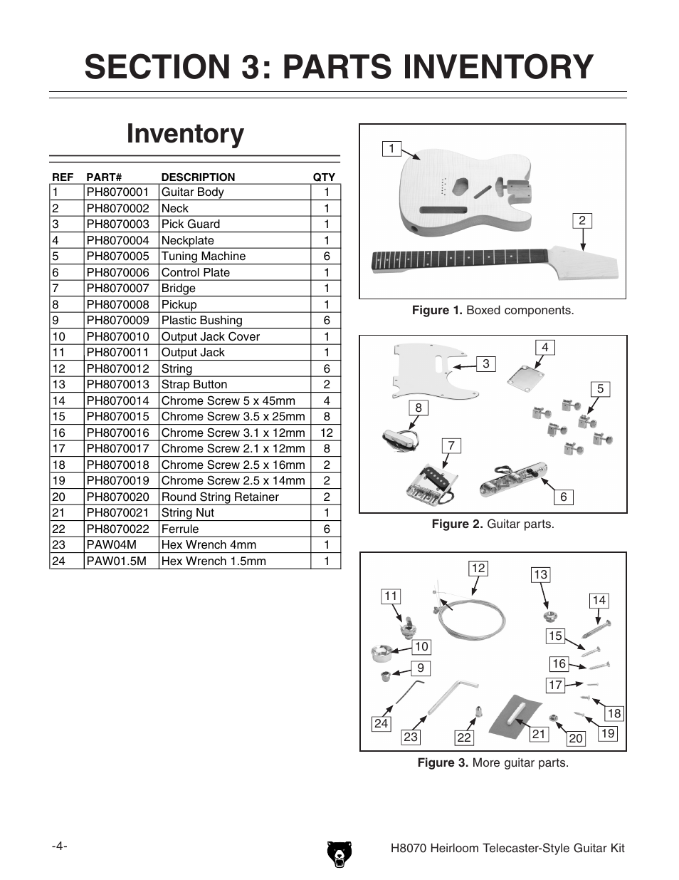 Inventory | Grizzly H8070 User Manual | Page 6 / 36