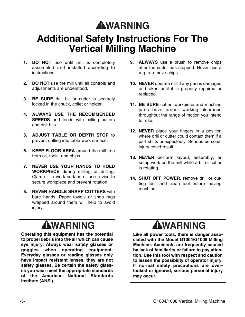 Grizzly G1004 User Manual | Page 5 / 17