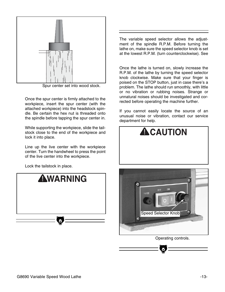 Speed selector | Grizzly G8690 User Manual | Page 15 / 24