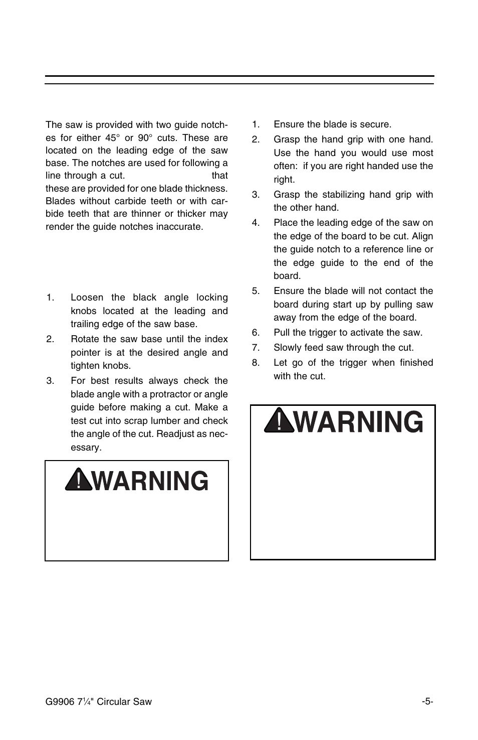 Operations, cont’d | Grizzly G9906 User Manual | Page 7 / 14