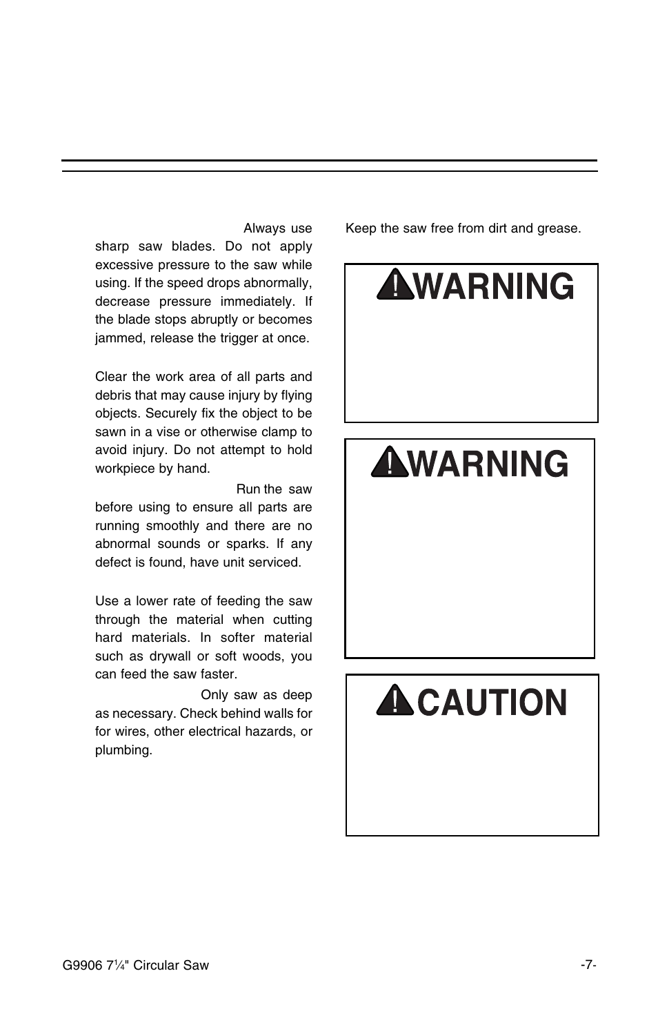Operating tips and maintnenace, Guidelines and tips maintenance | Grizzly G9906 User Manual | Page 9 / 14