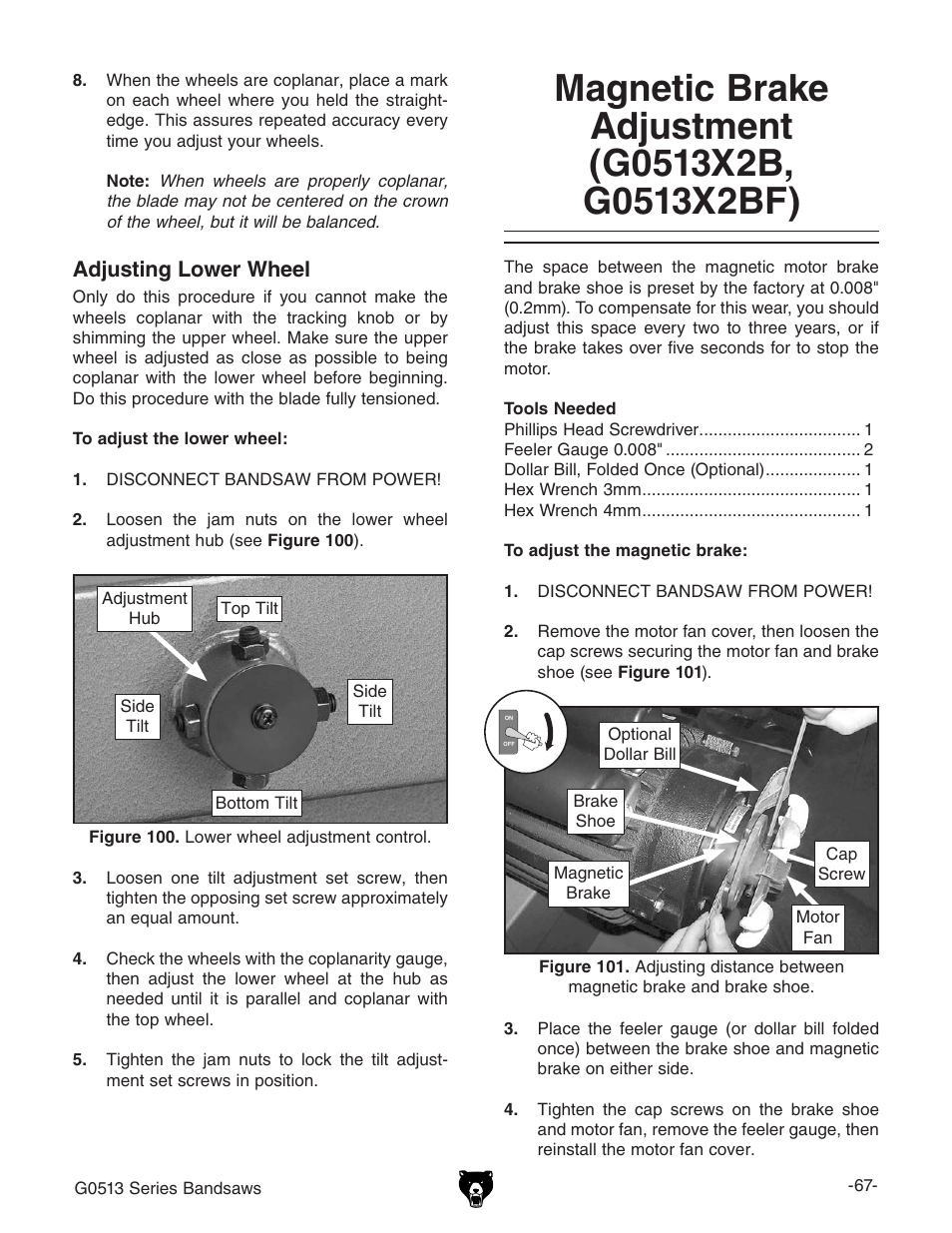 Grizzly G0513X2 User Manual | Page 69 / 108