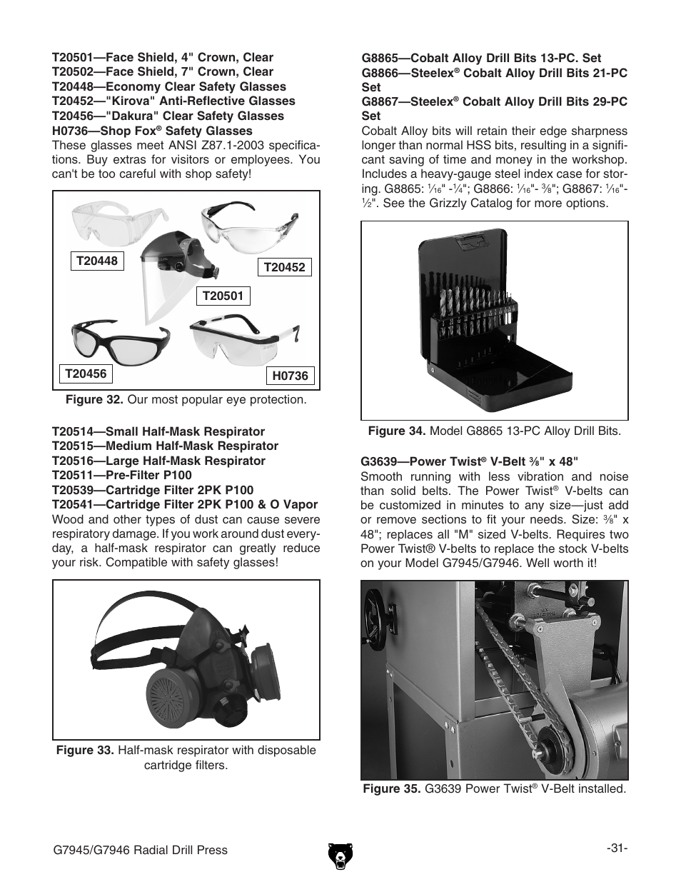 Grizzly G7945 User Manual | Page 33 / 52