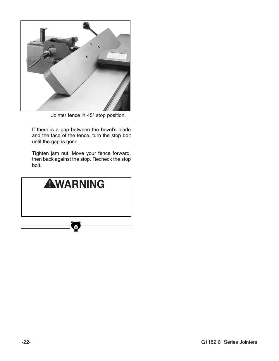 Grizzly G1182HW User Manual | Page 24 / 44