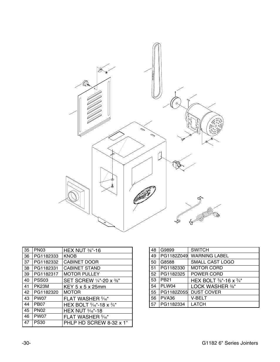 Grizzly G1182HW User Manual | Page 32 / 44