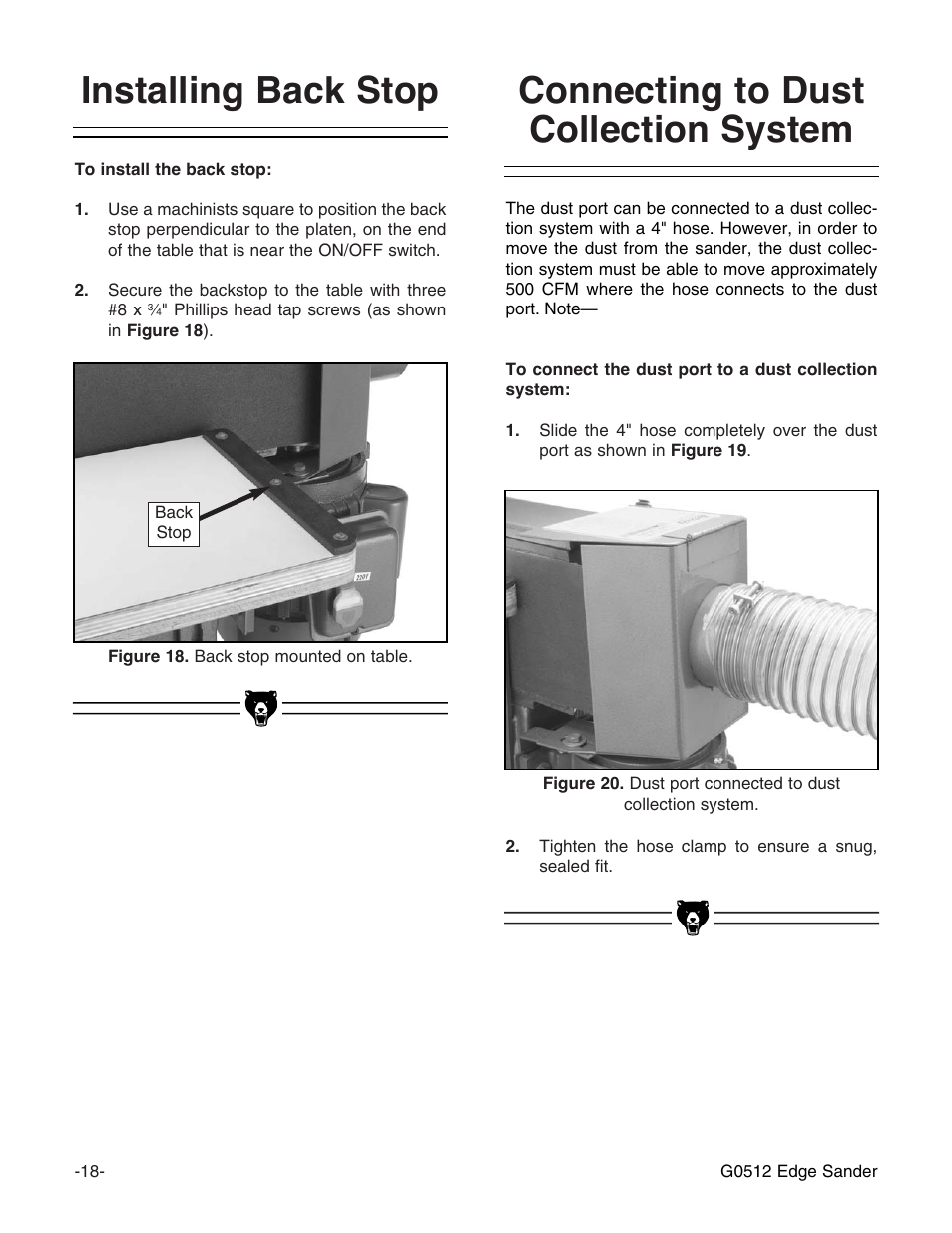 Grizzly G0512 User Manual | Page 20 / 44