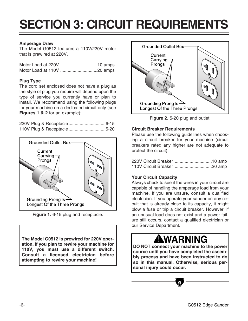 Notice | Grizzly G0512 User Manual | Page 8 / 44