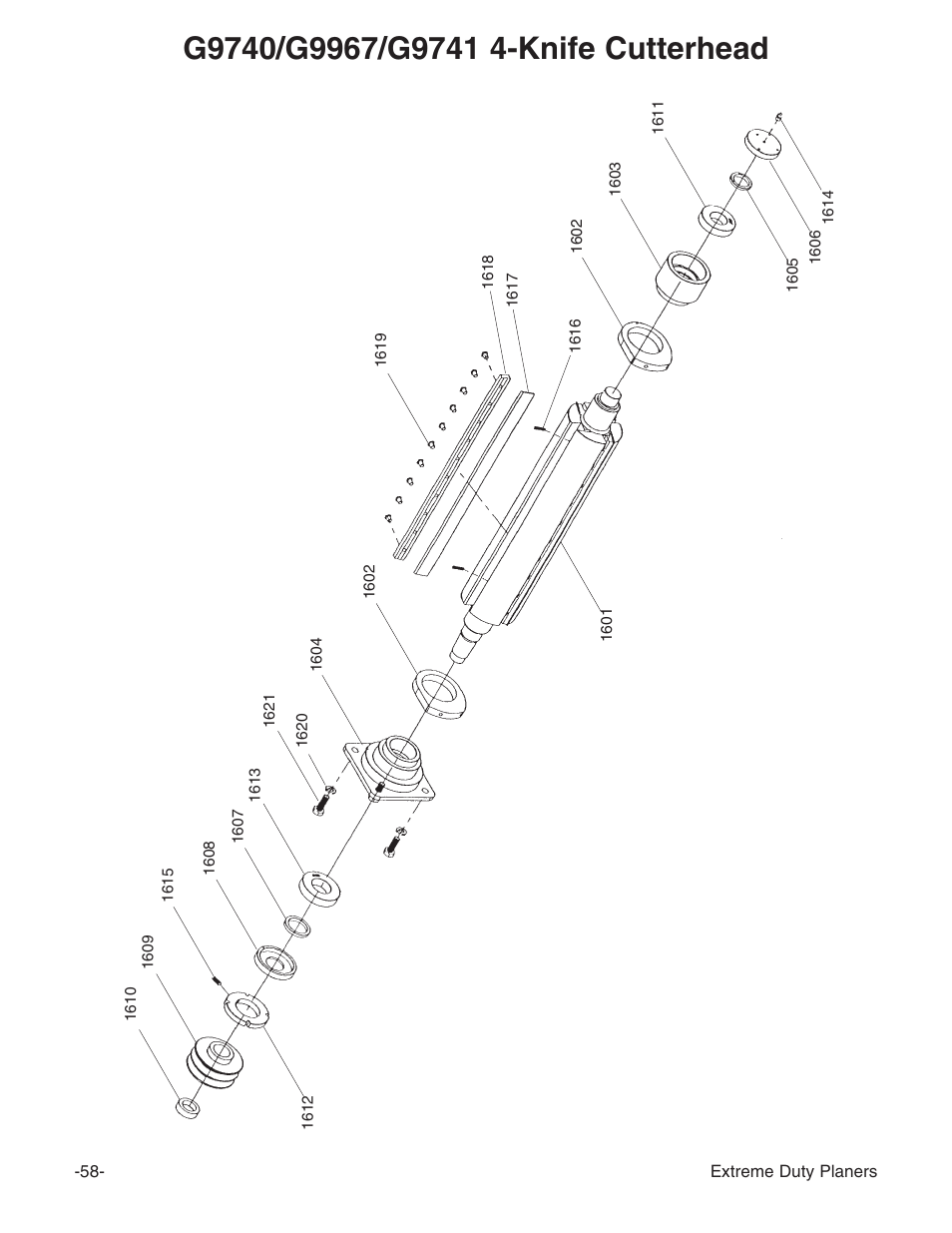 Grizzly Industrial Inc. Extreme-Duty Planners G9961 User Manual | Page 60 / 76