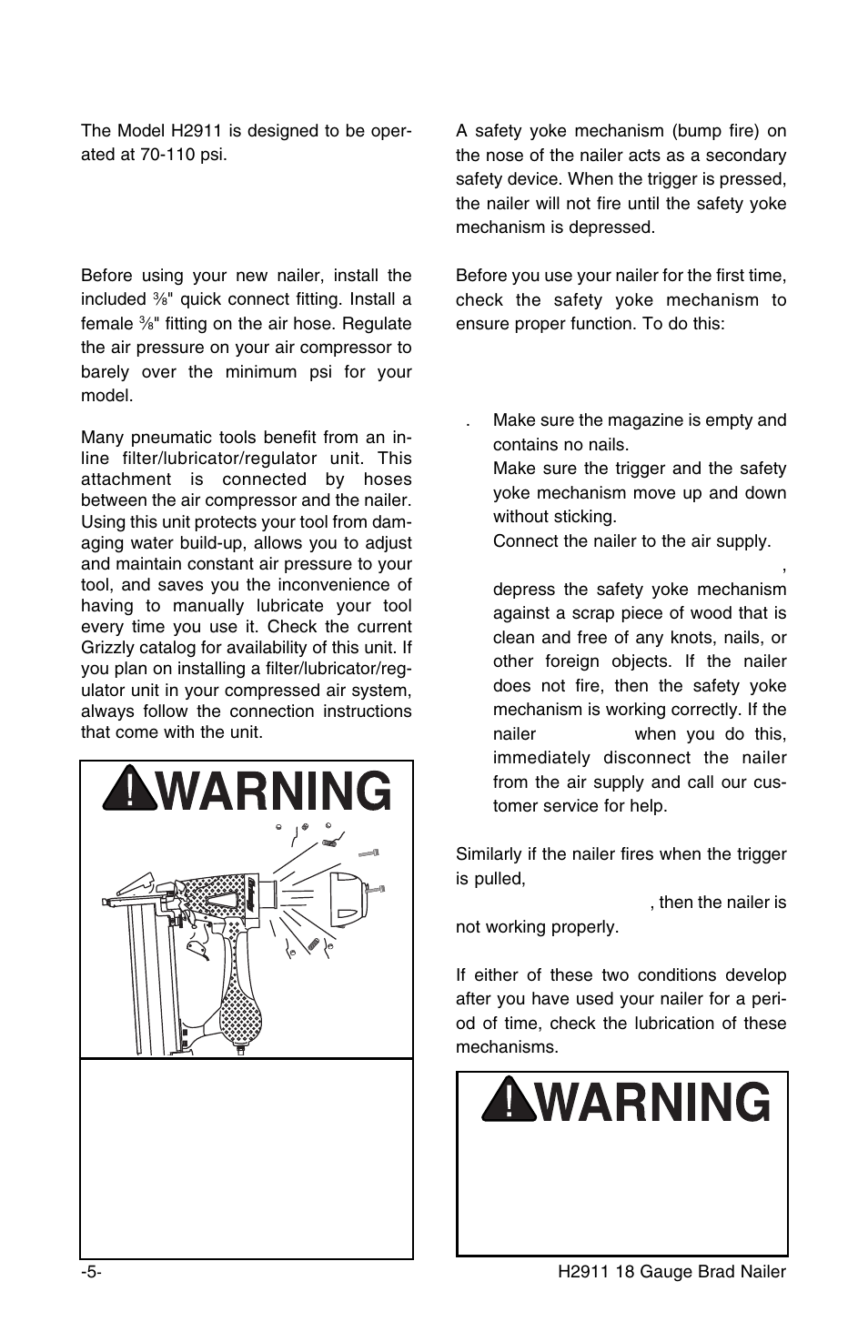 Compressed air system safety yoke mechanism | Grizzly H2911 User Manual | Page 6 / 16