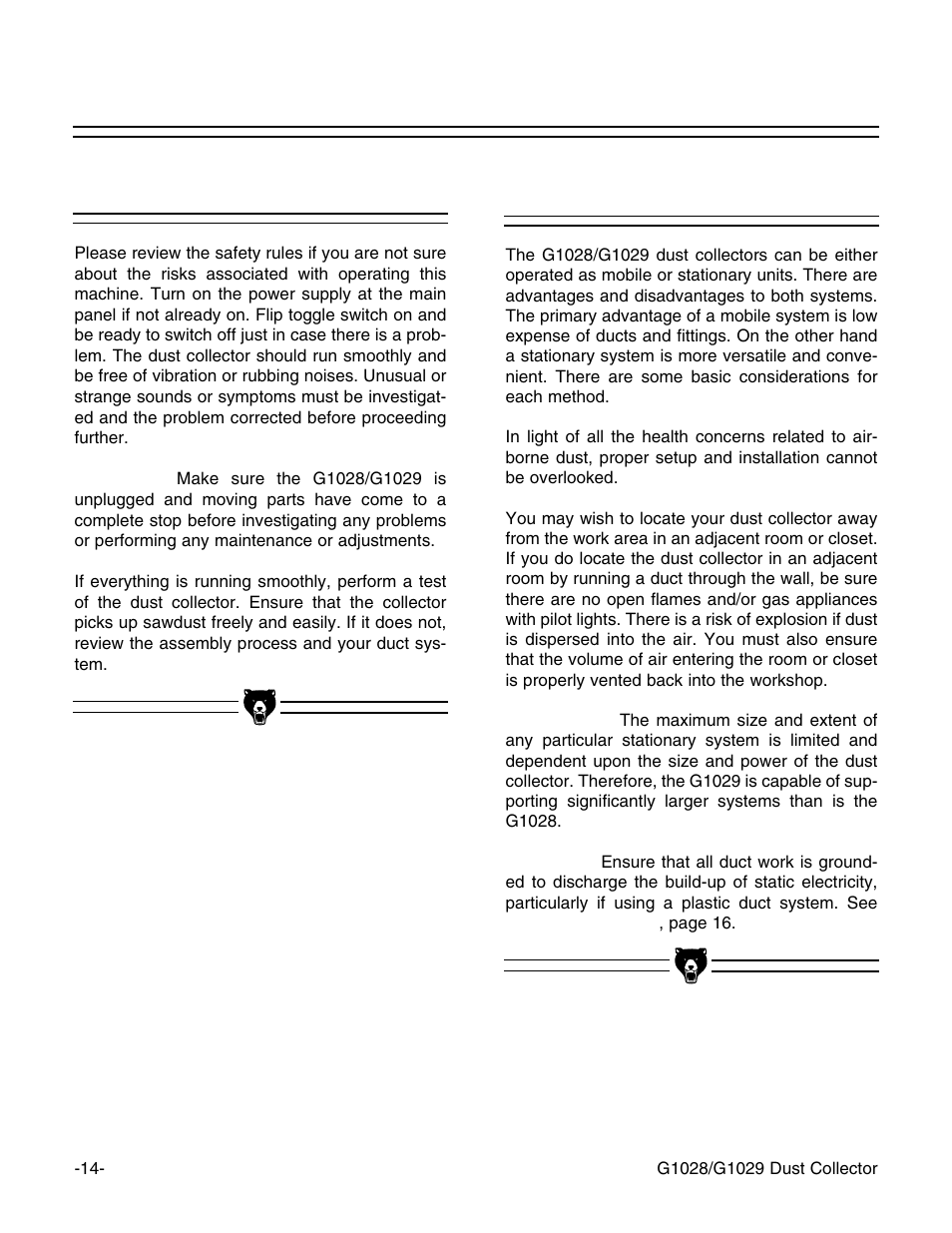 Test run set up | Grizzly G1029 User Manual | Page 15 / 24