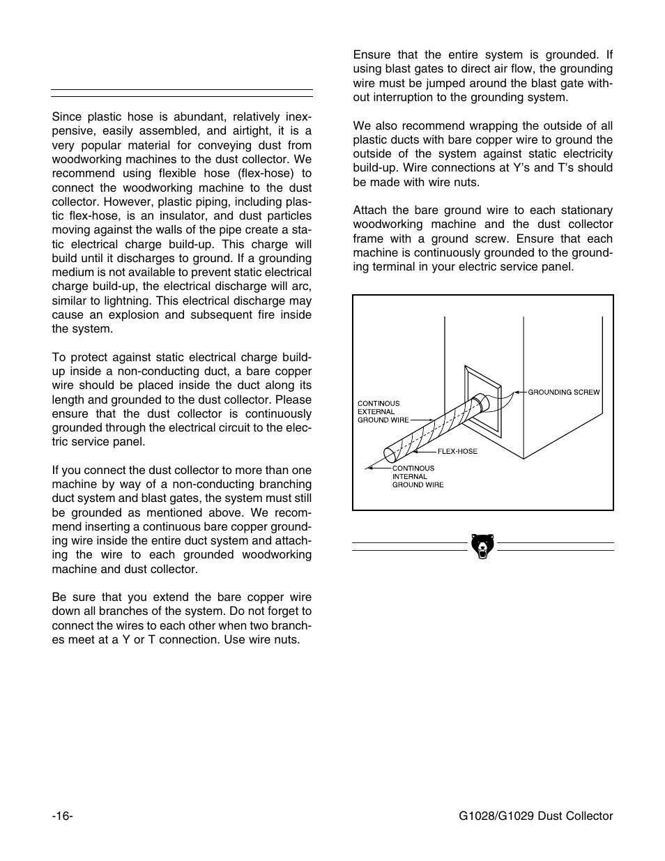 System grounding | Grizzly G1029 User Manual | Page 17 / 24