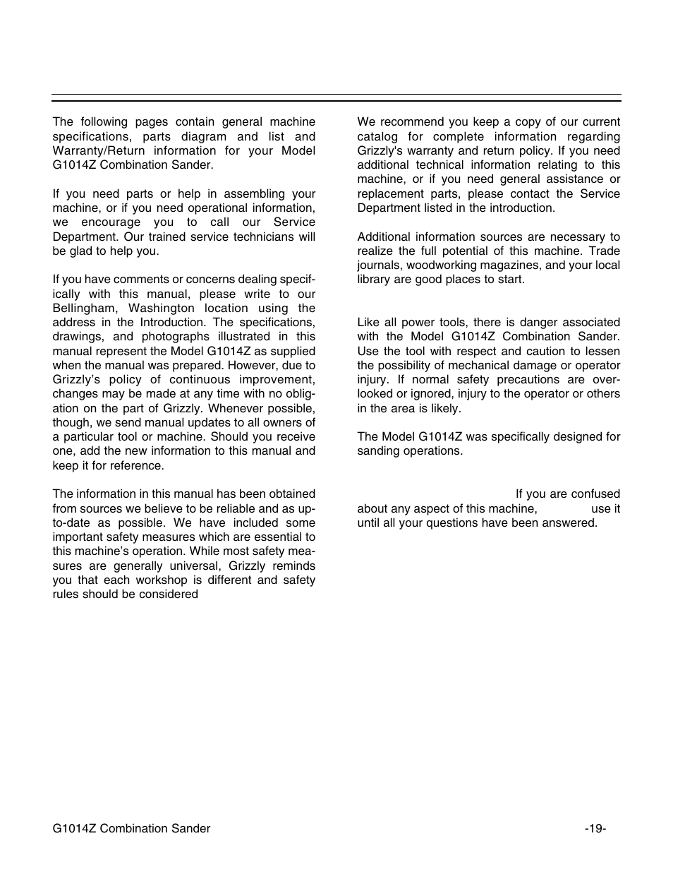 Grizzly G1014Z User Manual | Page 21 / 27