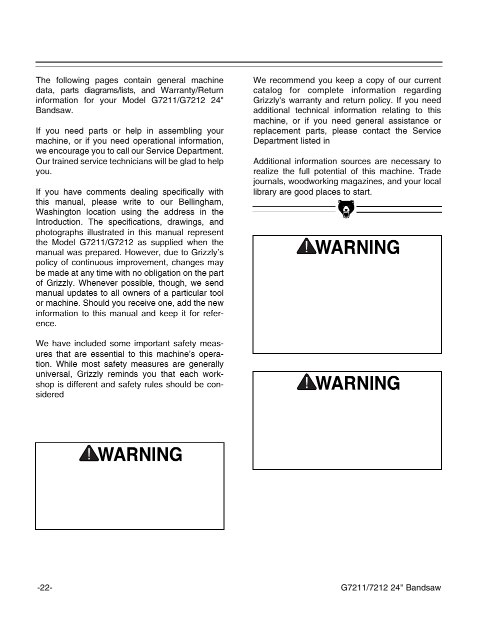 Grizzly G7211 User Manual | Page 24 / 34