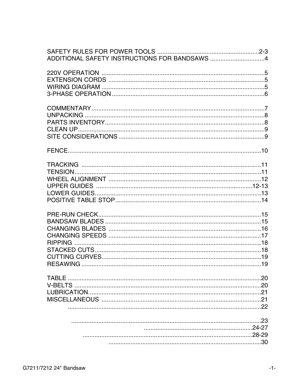 Grizzly G7211 User Manual | Page 3 / 34