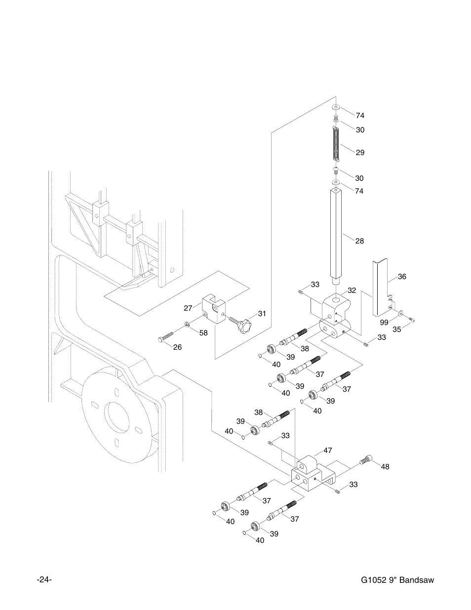 Bearing guides | Grizzly G1052 User Manual | Page 26 / 34