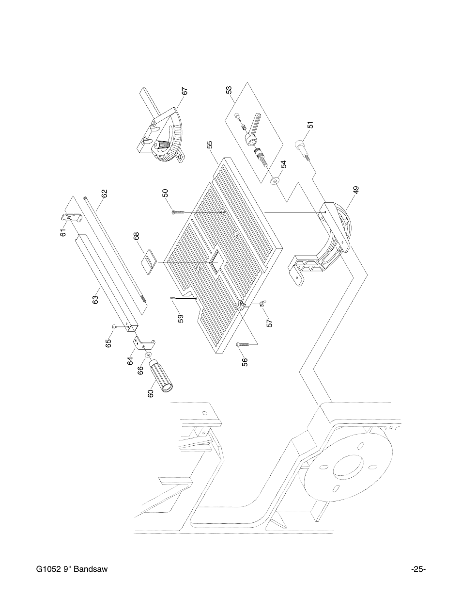 Table and fence | Grizzly G1052 User Manual | Page 27 / 34