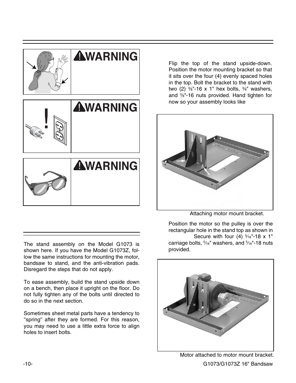 Stand (g1073) | Grizzly G1073/G1073Z User Manual | Page 12 / 48