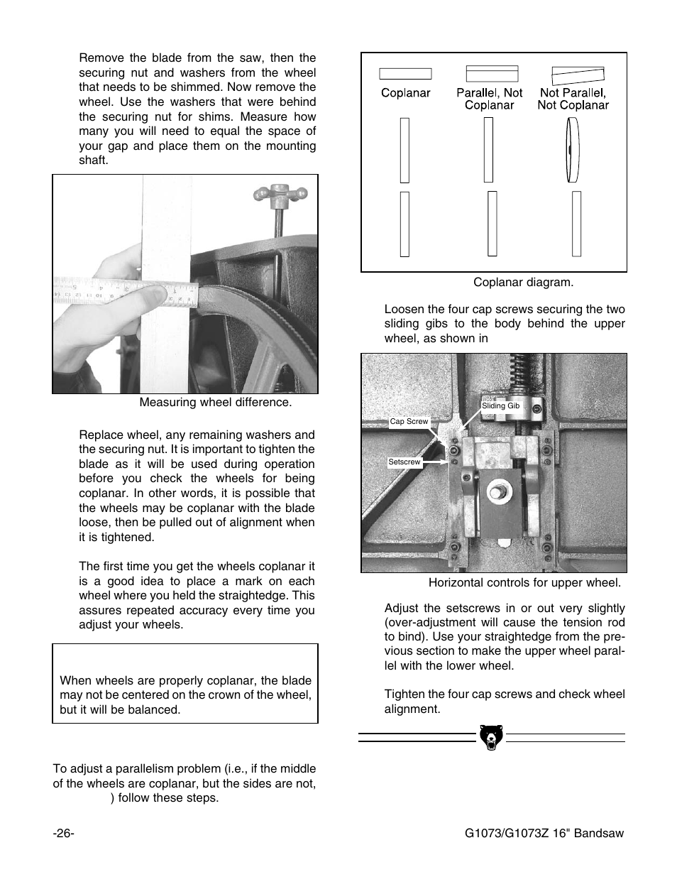Notice | Grizzly G1073/G1073Z User Manual | Page 28 / 48