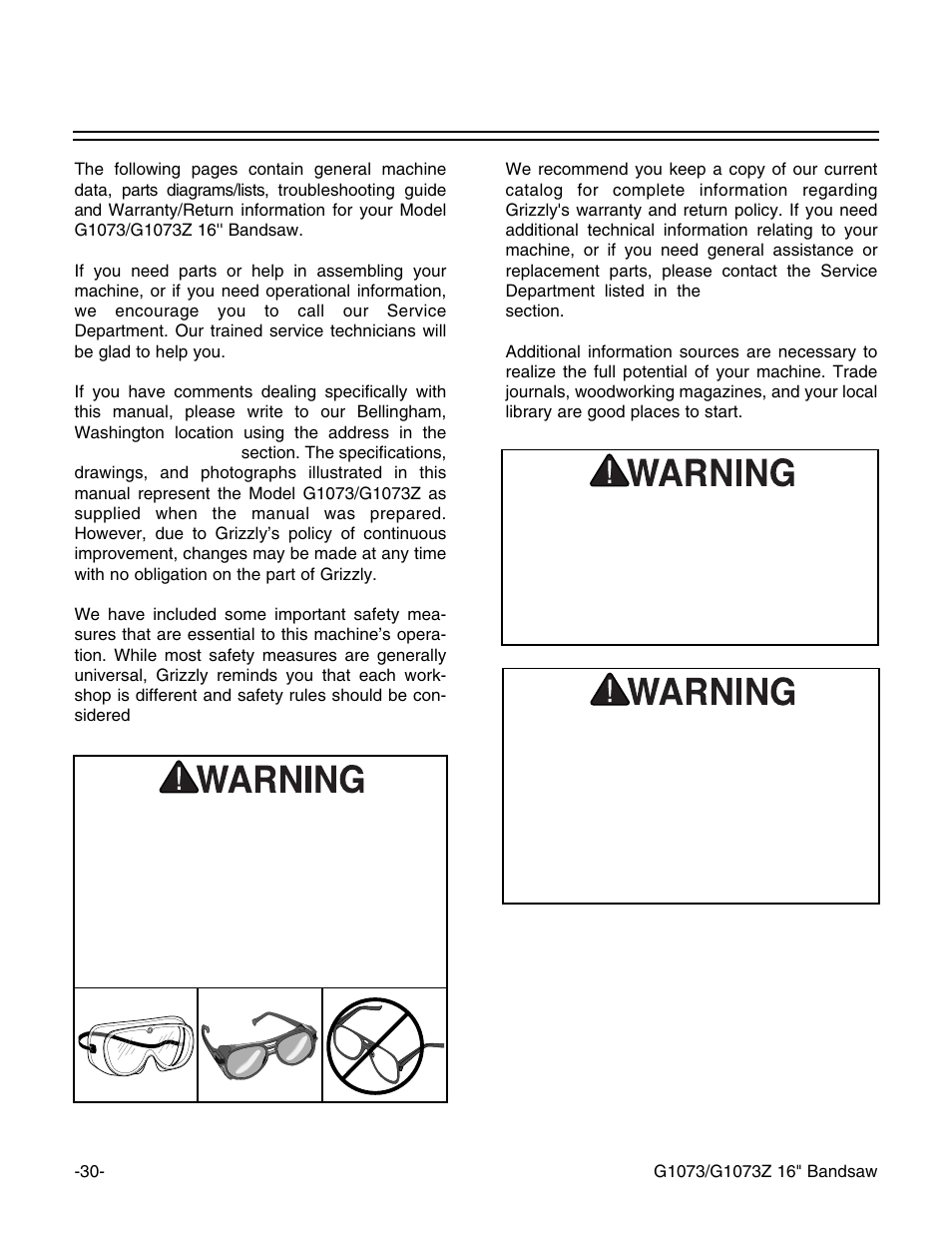 Grizzly G1073/G1073Z User Manual | Page 32 / 48