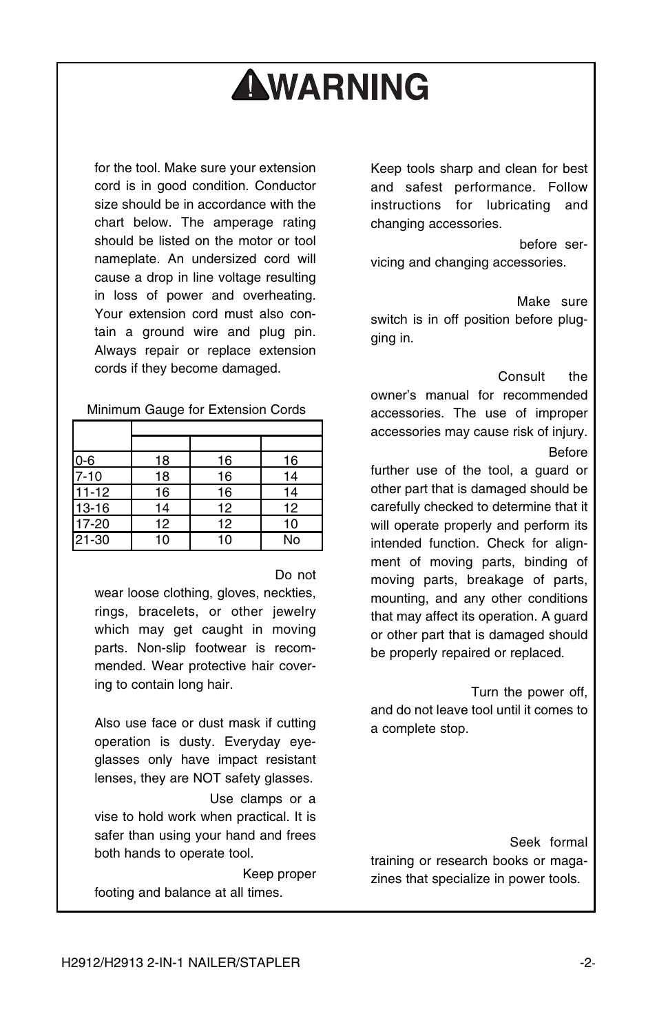 Safety instructions for power tools | Grizzly H2912/H2913 User Manual | Page 3 / 20