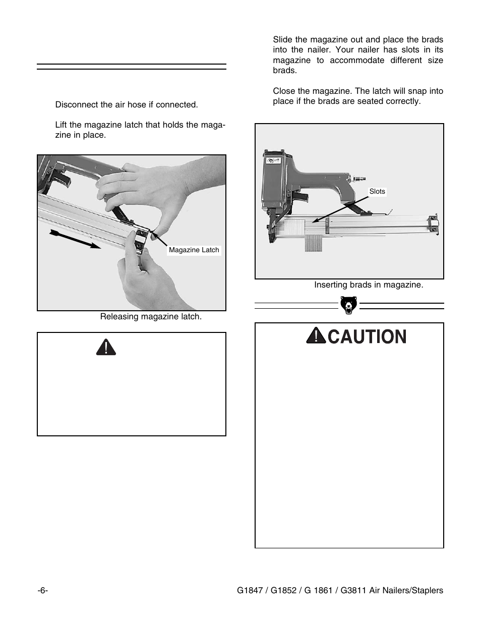 Loading brads | Grizzly G1852 User Manual | Page 7 / 27