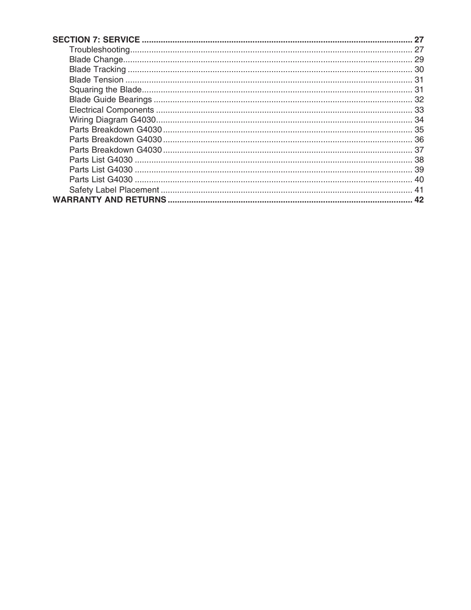 Grizzly G4030 User Manual | Page 4 / 48