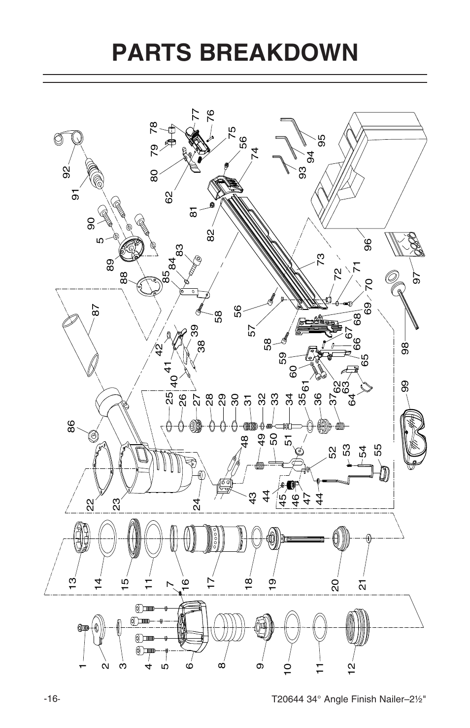 Parts breakdown | Grizzly T20644 User Manual | Page 17 / 20