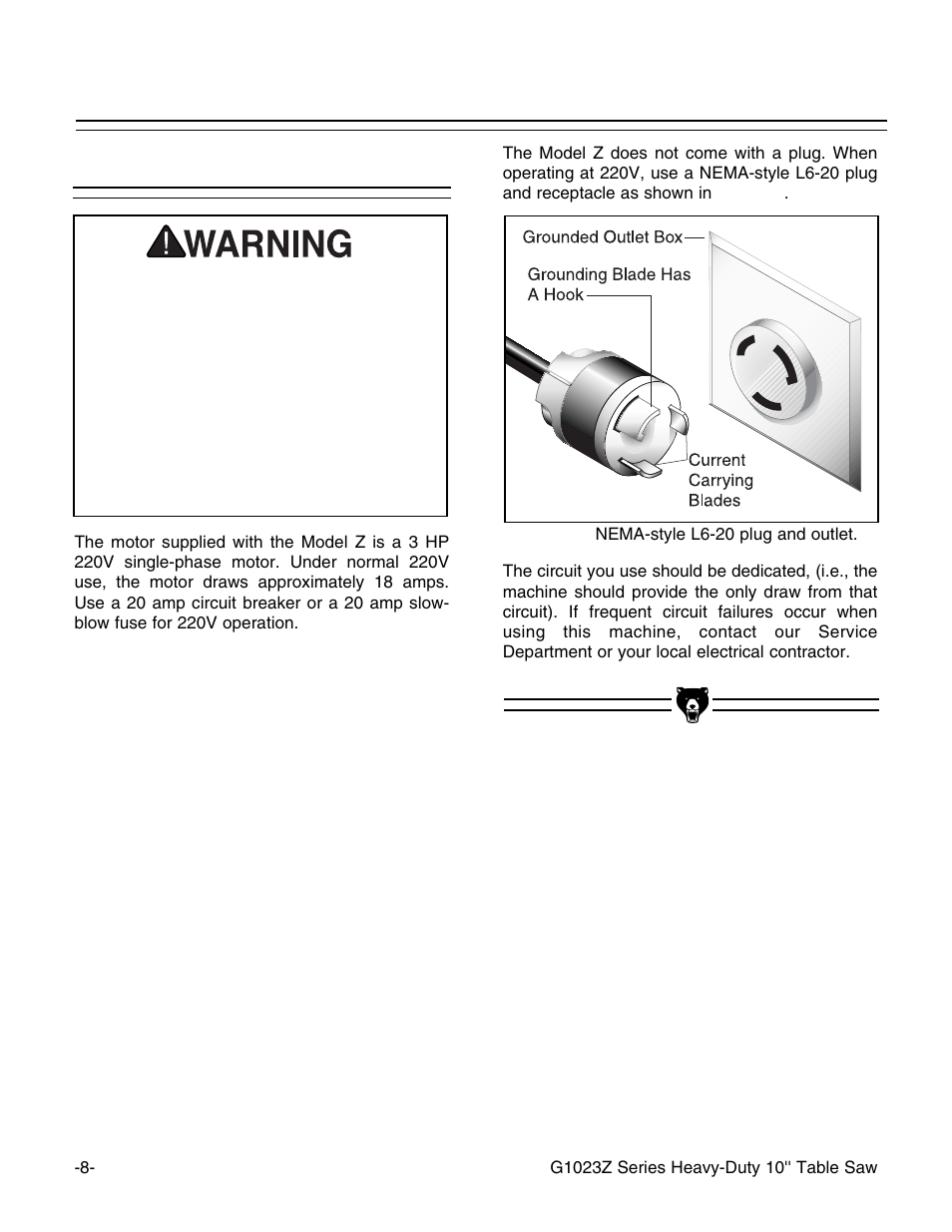 G1023z | Grizzly G1023Z User Manual | Page 10 / 63