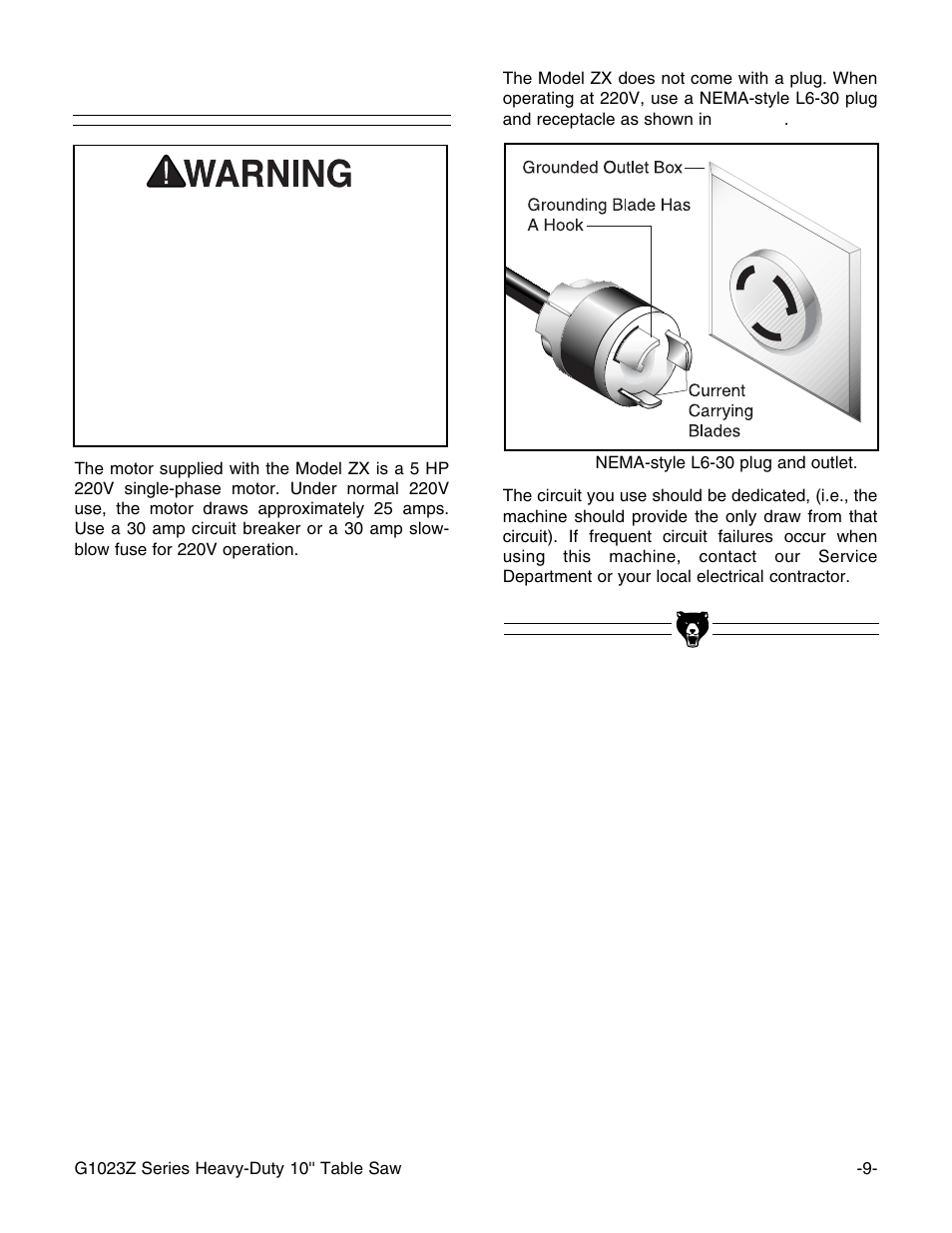 G1023zx | Grizzly G1023Z User Manual | Page 11 / 63