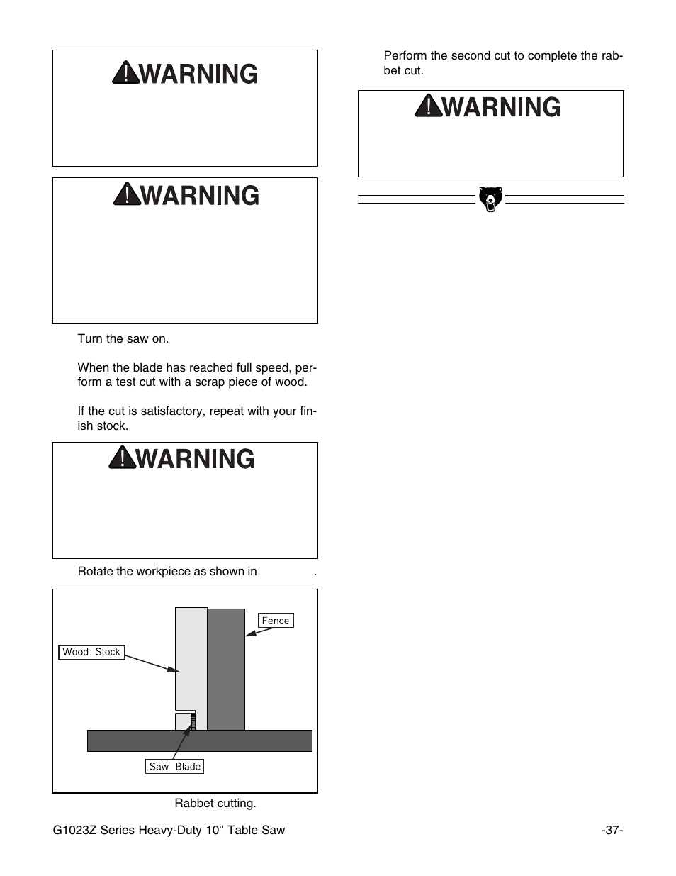 Grizzly G1023Z User Manual | Page 39 / 63