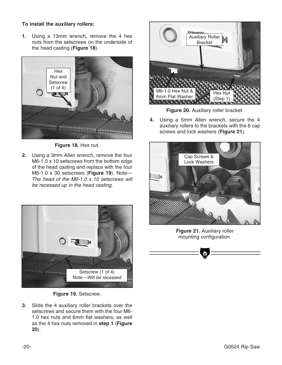 Grizzly G0524 User Manual | Page 22 / 60