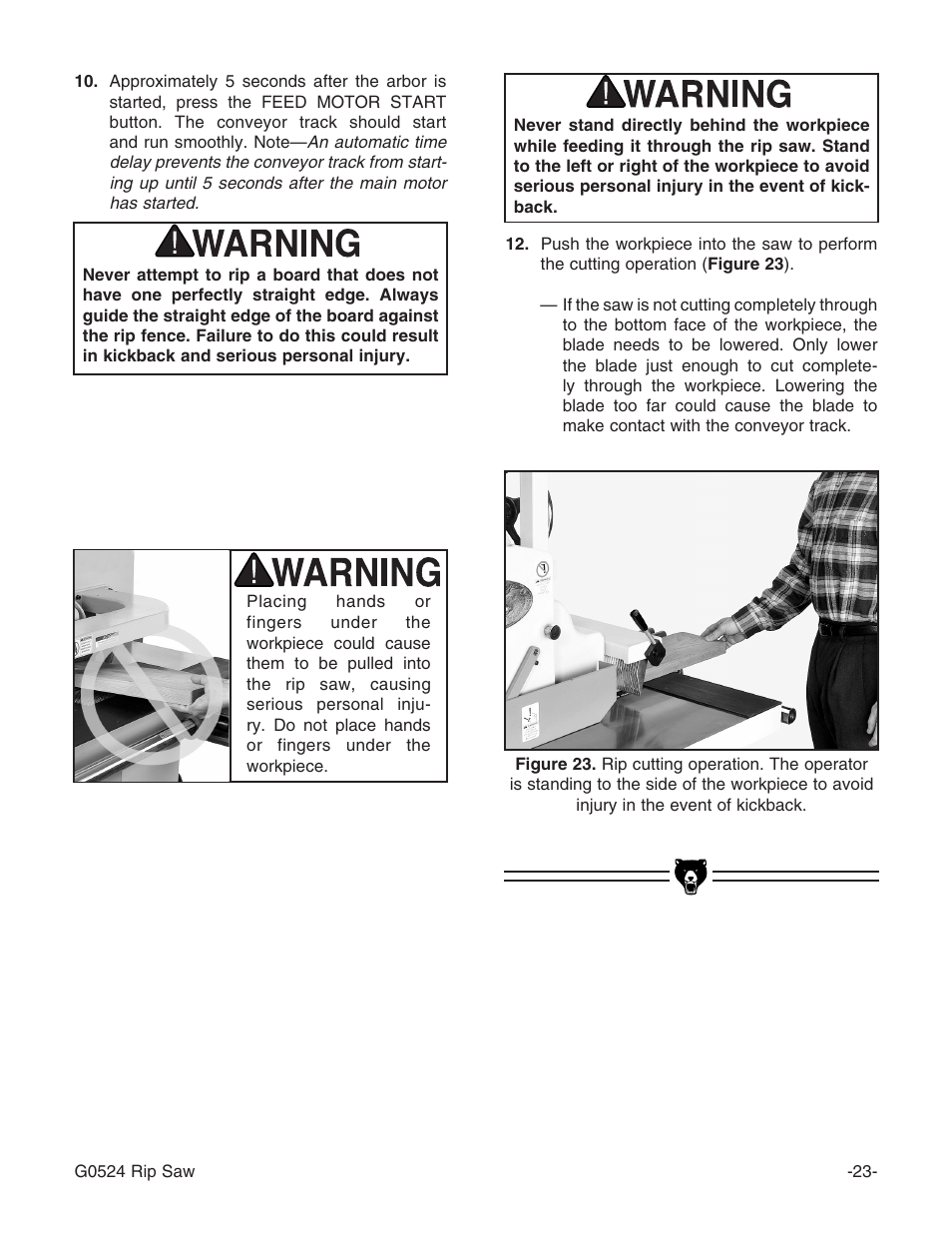 Grizzly G0524 User Manual | Page 25 / 60