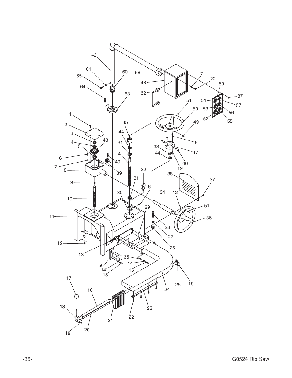 Grizzly G0524 User Manual | Page 38 / 60
