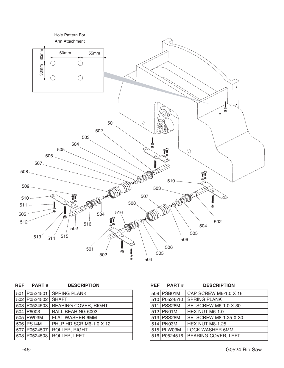 Grizzly G0524 User Manual | Page 48 / 60