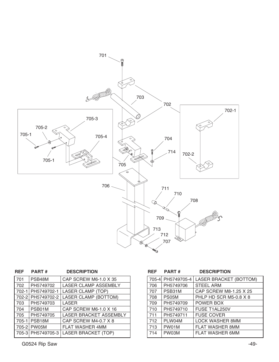 Grizzly G0524 User Manual | Page 51 / 60