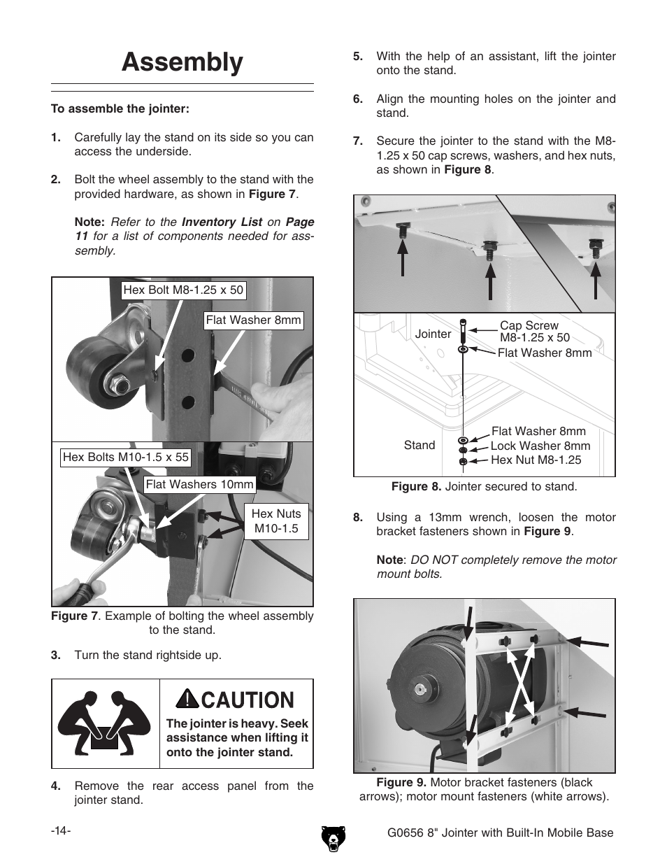 Assembly | Grizzly Jointer w/ Spiral Cutterhead G0656X User Manual | Page 30 / 66