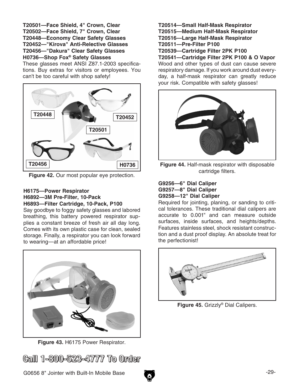 Grizzly Jointer w/ Spiral Cutterhead G0656X User Manual | Page 45 / 66