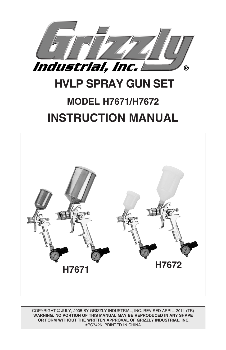 Grizzly H7671 User Manual | 20 pages