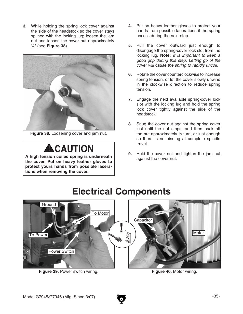 Electrical components | Grizzly G7945/46 User Manual | Page 37 / 48