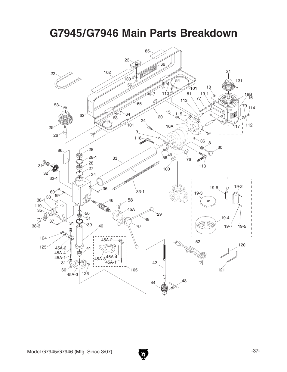 Grizzly G7945/46 User Manual | Page 39 / 48