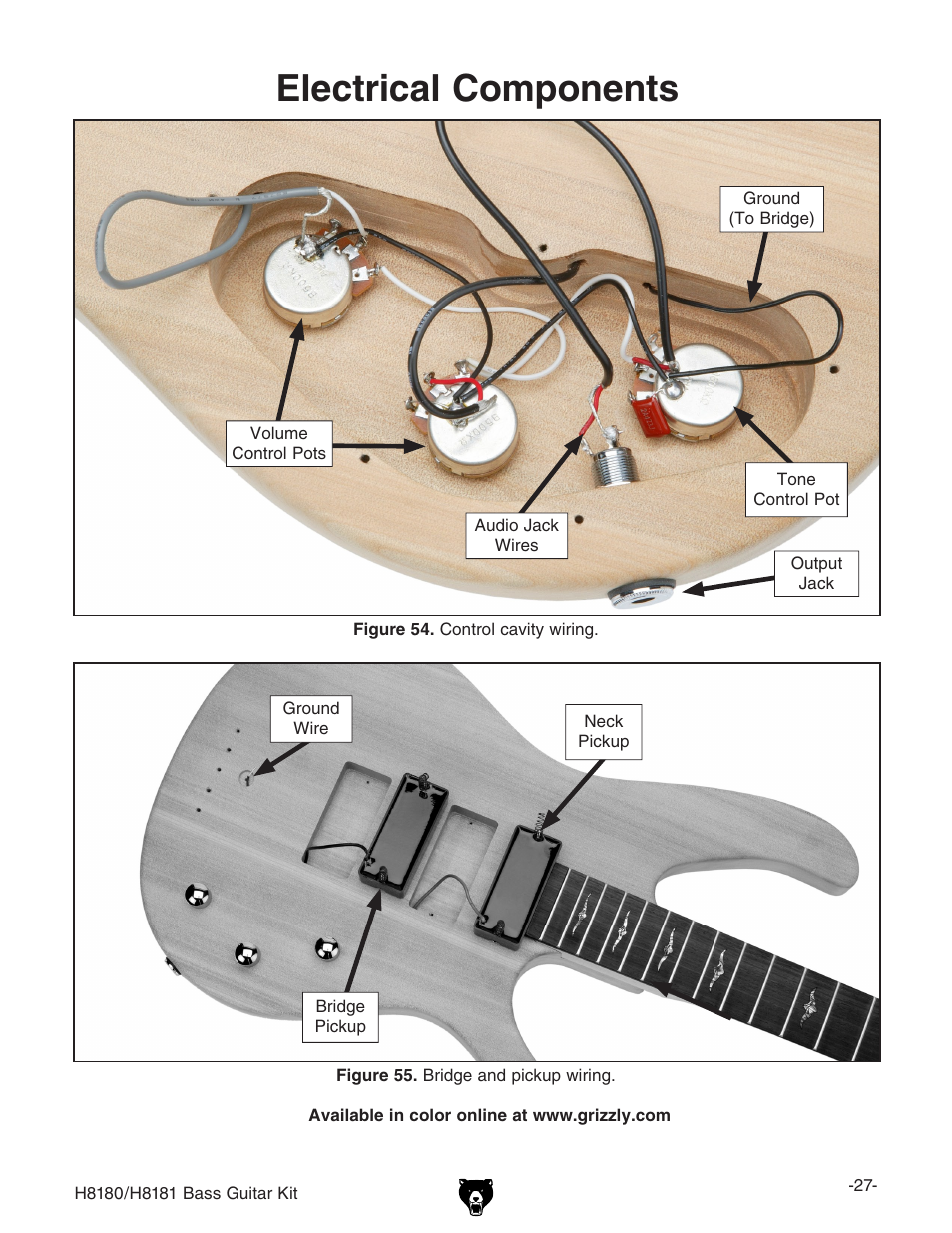 Electrical components | Grizzly H8181 User Manual | Page 29 / 36