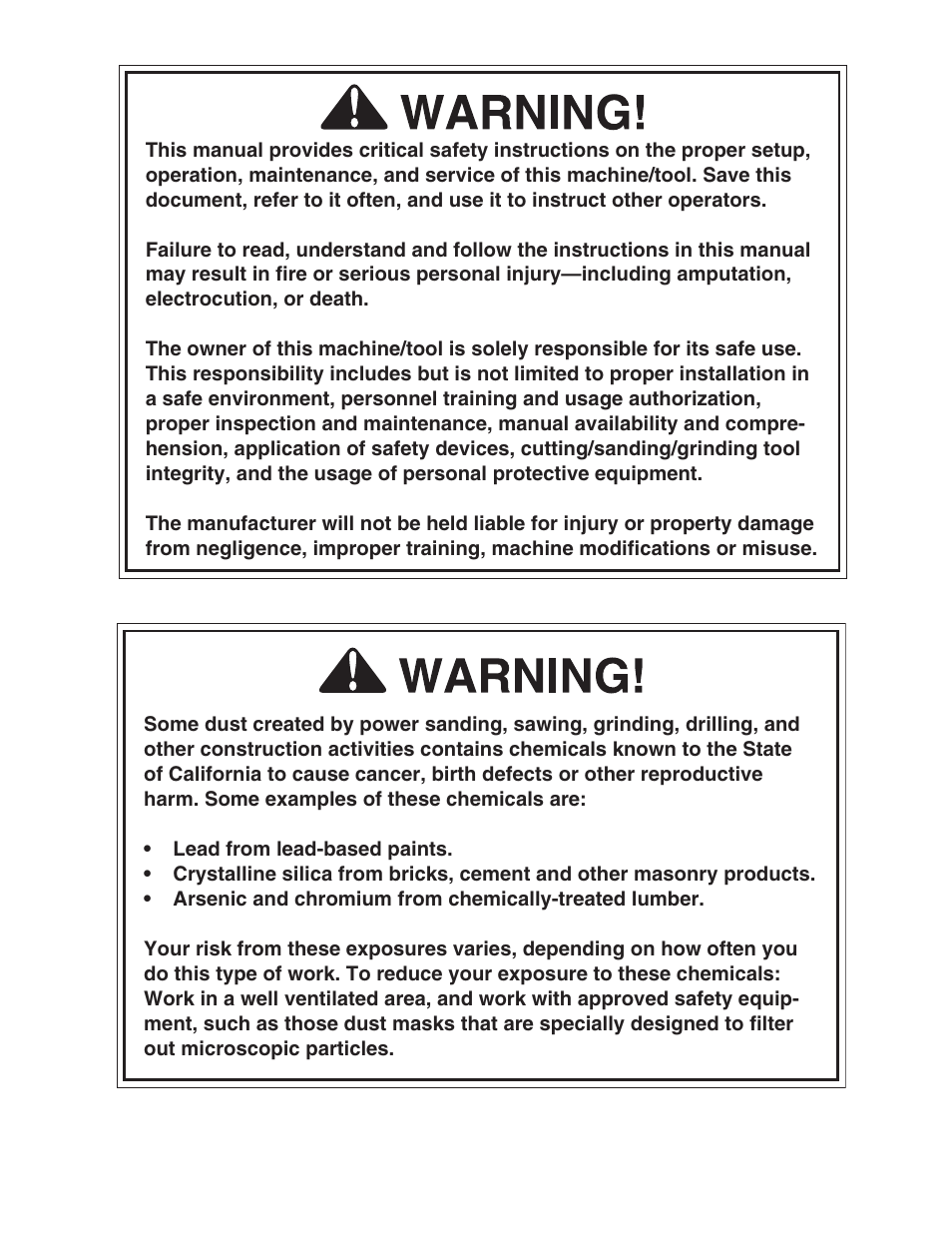 Grizzly G0702 User Manual | Page 2 / 32